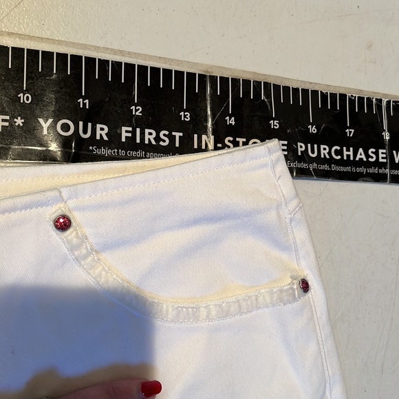 Roberto Cavalli Jeans  size 12 white high rise bootcut jeans Voyage Passion - Picture 15 of 15